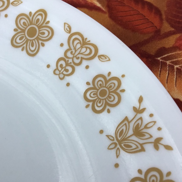 3 Corelle by Corning Butterfly Gold Salad Plates Vintage Set USA - Picture 3 of 14